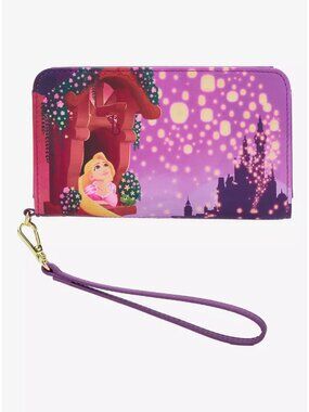 Loungefly Disney Tangled Wallet Rapunzel Lanterns Tech Wristlet Snap New